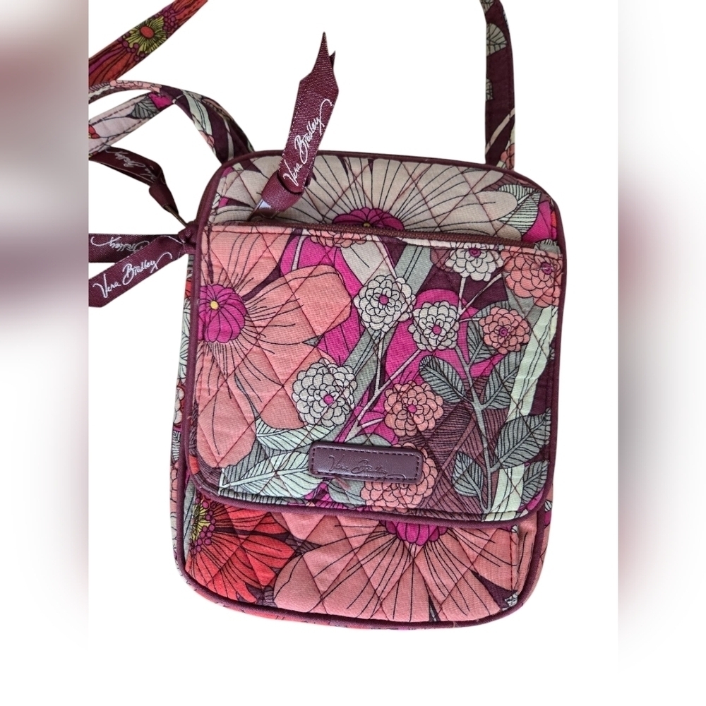 VERA BRADLEY Red/Pink Bohemian Blooms Mini Hipster Crossbody Purse 15716-675